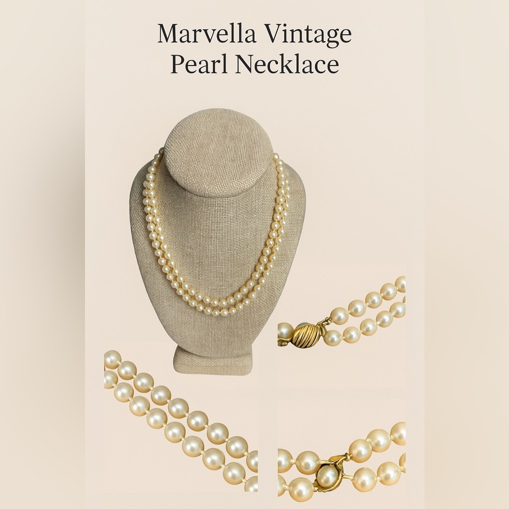 Marvella Double Strand Faux Pearl Necklace – Vintage Classic